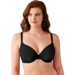 Wacoal Women's Shallow Top Shape Revelation T-Shirt Bra (32D, Black)
