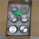 6 Pack Glass Juice Bottles with Lids  5 oz Clear Water Bottles With Stainless Steel Cap  Liquid Storage Containers for Juicing, Refrigerator  Includes 12 blank labels, 1 Folding Funnel and 1 Brush