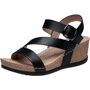 Jeossy Women's Platform Wedge Sandals 835 Comfortable Open Toe Ankle Strap Summer Walking Sandals with Buckle (8)