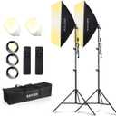 Skytex Softbox Lighting Kit 2Pack,20x28in Soft Box |Upgrade 135W 2700-6400K 100V-240V AC E27 LEDBulb Continuous Photography Lighting,Photo Studio Lights Equipment for Camera Shooting,Video Recording