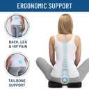 Everlasting Comfort Car Seat Cushion for Driving - Wedge Car Cushion for Office, Travel, Gaming Chair Memory Foam Driver Booster for Short People, Non-Slip, Washable Cover, Back & Sciatica Relief