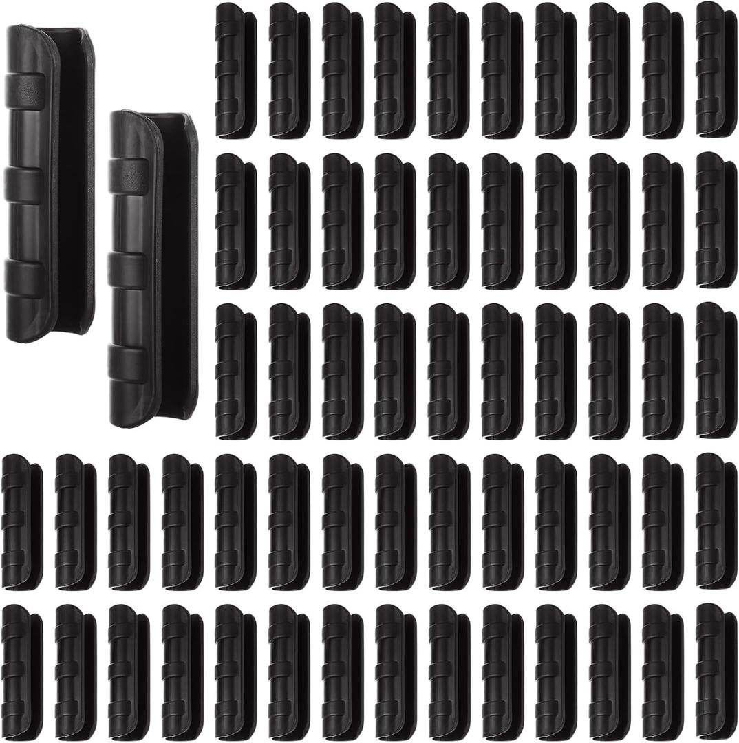 60 PCS Greenhouse Clips 3/4 inch Plastic Greenhouse Clamps Black ABS Snap Clamp Tube Clip Garden Buildings Tube Clip for Greenhouse Film, Sunshade Nets, Frame Shelters (Outer  0.7 inner  0.82)