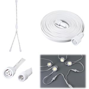 2 Pcs Extension Cable Kit Compatible with Govee Permanent Outdoor Light 3 Pins Y Splitter Cord Straight Extension Compatible with Govee H705 H706 H805 Weatherproof Patio Yard (13 ft,White)