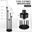 Tessco for you 5 Arm Candelabra Centerpieces for Tables 42.5'' Tall Floor Candle Holder Metal Candlestick Stand with Acrylic Lampshade for Wedding Holiday Birthday Party Decor (Black,4 Set)