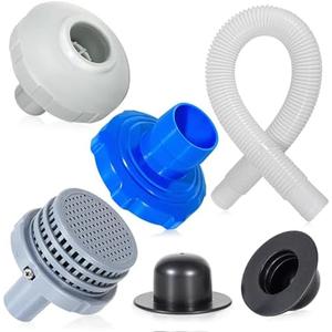 UMONIE 8 PCS Intex 25022E/25016 Water Jet Connector Kit for Above Ground Pools - Includes Skimmer Hose, Adapter B, Strainer Grid & Nozzle Plugs Replaces Outlet/Inlet/Pump Fittings