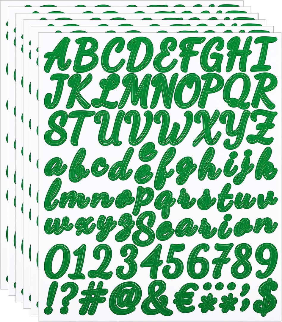 6 x PATIKIL Alphabet Letters Numbers Stickers, 6 Sheets Self Adhesive Vinyl DIY Cursive Capital Decal Label for Mailbox Office Window Gift Box Scrapbook Decor, Dark Green 6 x PATIKIL Alphabet Letters Numbers Stickers, 6 Sheets Self Adhesive Vinyl DIY Cursive Capital Decal Label for Mailbox Office Window Gift Box Scrapbook Decor, Dark Green