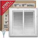 Handua 14"W x 14"H [Duct Opening Size] Steel Return Air Filter Grille (HD Series) Removable Door | for 1-inch Filters, Vent Cover Grill, White, Outer Dimensions: 16 5/8"W X 16 5/8"H for 14x14 Opening