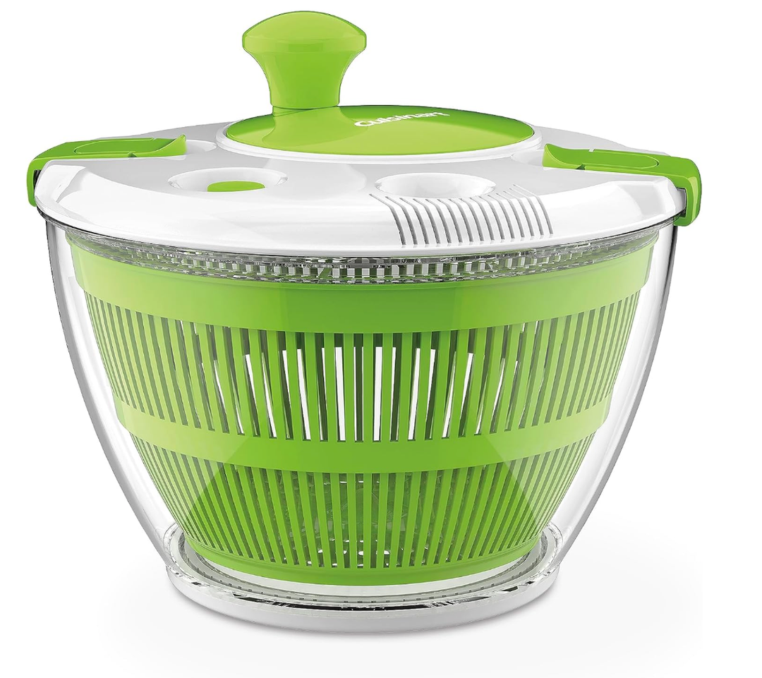 Cuisinart Large Spin Stop Salad Spinner- Wash, Spin & Dry Salad Greens, Fruits & Vegetables, 5qt, CTG-00-SAS1