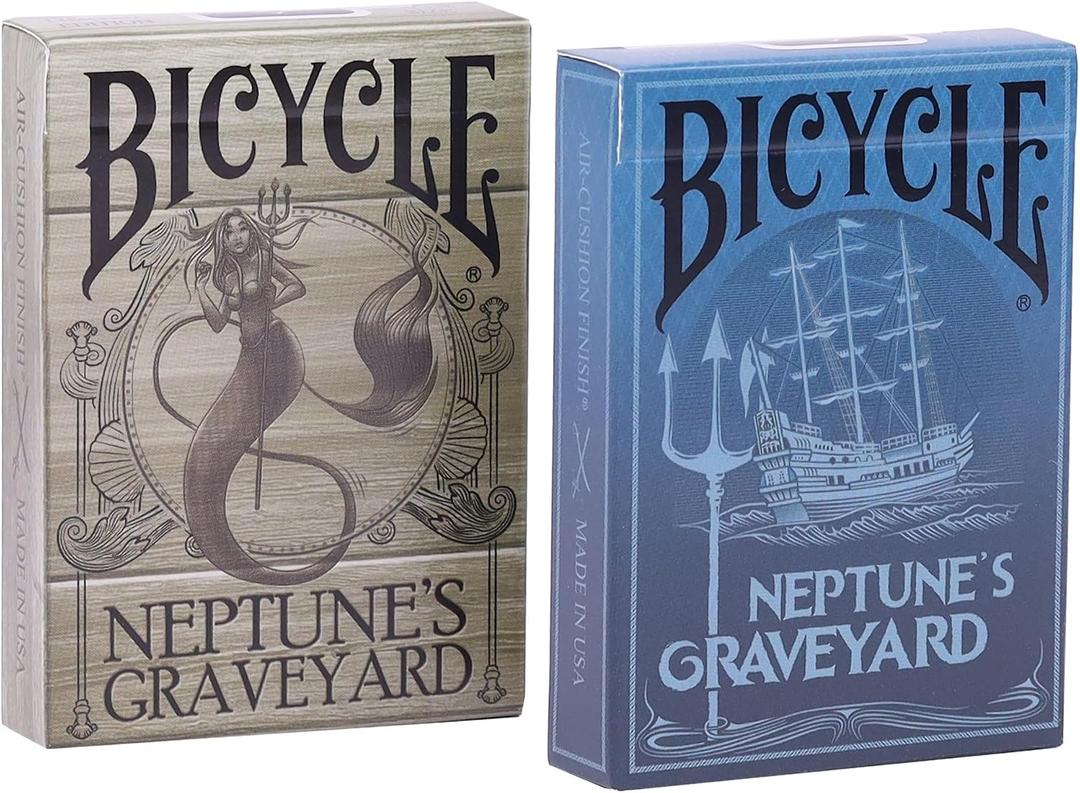 Neptunes Graveyard Bicycle Pirate Ship & Mermaid Playing Cards - Premium Quality, Ideal for Pirate Parties, Ocean-Themed Decorations & Gifts - 2-Pack Set