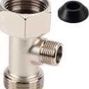 Bidet T Adapter, 7/8"x7/8"x3/8" 3 Way Adapter or Tee Connector with Gasket, Toilet Faucet Splitter Shower Head Valve, Bidet Attachment for RV & Home Toilet Diverter Hose Fitting