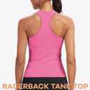 Sports Bra for Women, Wide Straps Racerback Built-in Bra Tank Tops,Gym Yoga Sports Shirts Running Athletic Crop Top (Pink, S)