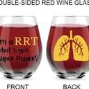 AGMDESIGN I'm A RRT What's Your SuperPower Wine Glass, Funny Respiratory Therapist Gifts for Women Men Nurses Doctors, RRT Thank You Present, Graduation Gifts for Respiratory Tech Colleagues Students, 15oz