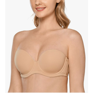 DELIMIRA Women's Underwire Contour Multiway Full Coverage Strapless Bra Plus Size, 46C, 2 Pack 