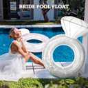 Floatey Bachelorette Party Decorations - XtraLarge Diamond Ring Pool Float | Shiny Glitter Conffetti Inside | Bachelorette Pool Floats for Bride, Ring Floatie Bachelorette Party Accessories, Silver