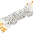 Novelty Lights 8.5 Feet 20 Bulb Amber Mini Light String on White Wire, Non-Connectable Incandescent Fairy Lights for Bottles and Crafts, 4" Bulb Spacing, 24" Lead, Stackable Fused Plug