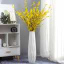 White Ceramic Vase 17.7 Inches Tall Floor Flower Holder Decorative Large Vases for Table Centerpieces Shelf Home Decor Living Room Branches Sky-Dried Flower Arrangement Simple Decorative