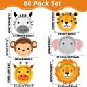 60 Count Jungle Safari Party Paper Plates Animal Shaped Disposable Plates Safari Theme Party Plates Safari Birthday Party Dinnerware Plates for Birthday Baby Shower Jungle Animal Theme Party Favors