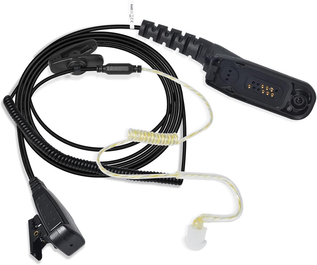 HYS APX 6000 APX 7000 APX 8000 in-Ear Balanced Armature Dynamic Single Ear Earpiece with PTT&Mic, 1 Wire Police Tactical Earpiece for Motorola APX4000 XPR 7550e Handheld Portable Two Way Radio