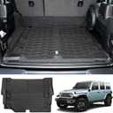 Rear Cargo Mat for 2021-2025 Jeep Wrangler JL 4XE Cargo Liners All Weather TPE Protection Anti-Slip Trunk Mat for 2021 2022 2023 2024 2025 Wrangler JL 4XE 4 Door Accessories