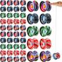 Lenwen 50 Pcs Alloy Responsive Colorful Yoyo Bulk Metal Beginner String Trick Adults Players Auto Return Technology Ball for Beginner Adult Training Party Gift Favor