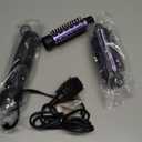 Conair 2-in-1 Hot Air Curling Combo, Includes 1.5-inch Curl Brush and 1-inch Aluminum Bristle Brush (Black / Purple)