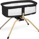 Baby Bassinet with Rocking/Gliding, Portable Bedside Sleeper for Baby with Foam Mattress, Baby Bedside Crib for Newborns and Infants with Carrybag (Black)