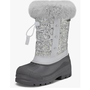 K KomForme Boys & Girls Snow Boots Insulated Fur Lined Warm Anti-Slip Waterproof Winter Boot (Toddler/Little Kid/Big Kid) Size 1