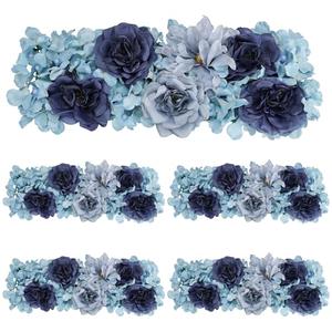 DIYDOFUN Pack of 4 Artificial Flower Wedding Arch Decorations, 18 inch Floral Wall Backdrop Centerpieces for Party Bridal Shower Event Table Wall Arrangement - Navy Blue