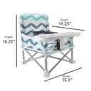 Nuby Pop-Up Booster Seat with Removable Tray - 6+ Months - Portable Booster Seat for Floor for Indoor/Outdoor Use - 3-Point Safety Adjustable Straps - Summer Travel Essentials - Chevron