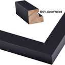 RPJC 11 x 14 Picture Frames Made of Solid Wood and High Definition Glass Display Pictures 8x10 with Mat or 11x14 Without Mat for Wall Mounting Photo Frame Black