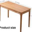Solid Wood Desk with Drawers, Home Office Desk for Small Spaces, Gaming Work Study Desk, Student PC Desk for Bedroom, Easy to Assemble (Wood Color, 47.2 inch)