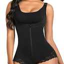 SHAPERX Women's Fajas Colombianas Shapewear Postpartum Tummy Control Body Shaper Butt Lifter Bodysuit,SZ7200-Black-L