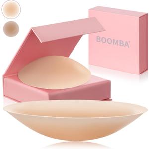 Boomba Nipple Covers Reusable Sticky Adhesive Silicone Pasties Nipple Covers Suitable for Travel and Dress Freedom (Creme)
