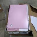 Wooden Pink Kids Study Desk and Chair Set, 2 Drawers and 2 Storage Cabinets, Children Desk with 4 Open Hutch and Bookshelf, Girls Study Desk for Kids Bedroom