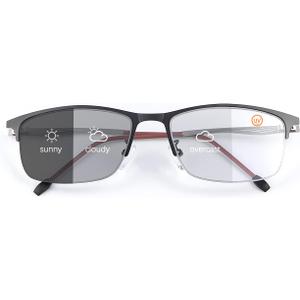 Transition Photochromic Multifocus Spring Hinge Progressive Reading Glasses Anti Blue Light Sunglasses UV Sun Readers
