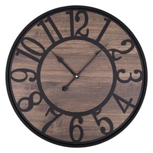 LEIKE Large Wall Clock,Non Ticking Silent,Battery Operated Big Round Modern Wood Wall Clocks for Living Room, Bedroom,Dinning Room,Farmhouse,Office, Retro Home Decor-20 Inch/50CM-Black-Arabic Number