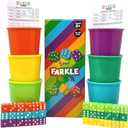 Regal Games - Farkle Fiesta Classic Dice Game w/ 6 Colored Dice Sets, 6 Convenient Dice Cups for Easy Shaking, & 20 Score Sheets - Fun Family Game for Travel, Camp - Ideal for 2-4 Players (Ages 8+)