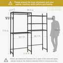 Ulif 65.3" W x 13.4" D x 77.5" H Clothes Drying Rack, 5 Tiers Over Washer and Dryer Laundry Room Storage and Organizer, Heavy-Duty Space Saver, Black (Large: 65.3W x 13.4D x 77.5H)