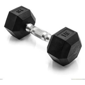 CAP Barbell Coated Hex Dumbbell Weight - Single | 15 lbs | Multiple Options