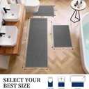 YIHOUSE Dark Gray Bathroom Rugs Sets 3 Piece, Quick Dry Non Slip Thin Bath Mat with Toilet Rug, Absorbent Machine Washable Bath Runner Rugs for Bathtub Sink Home Decor