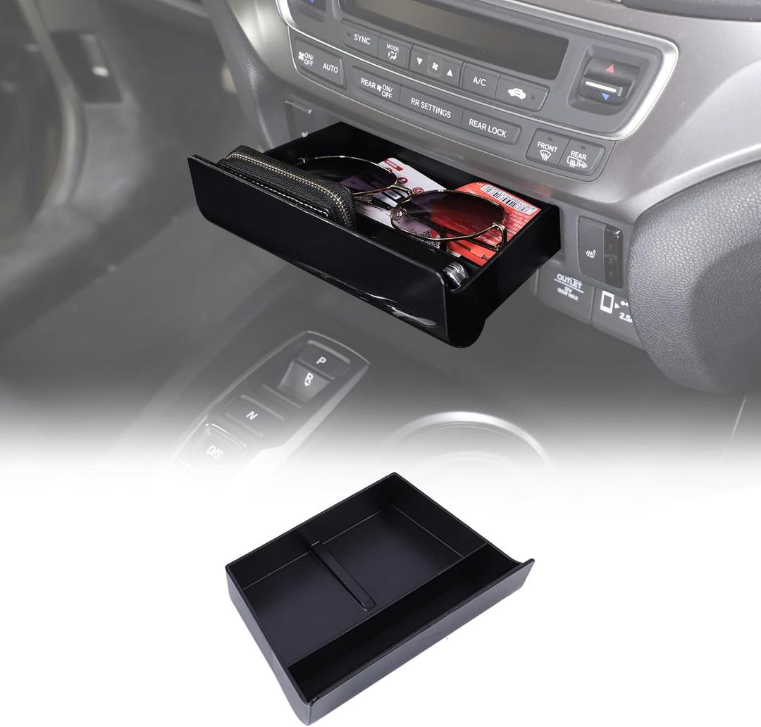 Center Console Organizer Tray for Honda Pilot 2016-2022/ Ridgeline 2017-2025/ Passport 2019-2025, ABS Material Console Drawer Storage Box Coin Container Accessories (Style B)