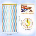 8 x Blue Dog Birthday Party Decorations, 2 Packs Orange and Blue Tinsel Backdrop,Dog Paw Birthday Party Supplies 3.3 x 6.6ft Foil Fringe Curtains, Photo Booth Props Backdrop Streamers