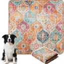 HAOCOO Washable and Reusable Pee Pads for Dogs,(1 Pack) 6Ft x 6Ft Super Absorbent Puppy Training Pads, Orange Waterproof Leak-Proof Whelping Pads Non-Slip Potty Pads for Pet Housebreaking (Multi-color)