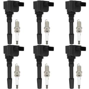 ECCPP 6 ignition coils with 6 iridium Spark Plugs UF760,coils packs,for Porsche for Cayenne 2015-2018 3.6L,for Macan 2015-2016 3.6L,for Panamera 2014-2016 3.0L UF760