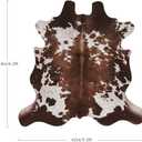Faux Cowhide Cow Print Rug: 5.2 x 6.2 Feet Cow Hide Animal Print Area Carpet Large Western Decor for Living Room Bedroom