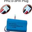 AOLIKES 3.7v 5200mAh 18650 1s2p Rechargeable Lithium-ion Battery with Jst PH2.0/3P Connector Plug Wires / 5C Cells, Support Fast Charging