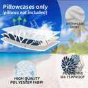 Blue and Gray Floral Pillow Covers 12x20 Set of 2 Outdoor Waterproof White Colored Decorative Throw Pillows Summer Pillowcase Polyester Cushion Case Decor for Couch Patio Funiture Garden Porch 01B12