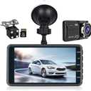 Roinvou Dual Dash Cam Front and Rear View, 4'' LCD Touch Screen FHD 1080P Dashboard Camera Recorder Car Dashcam with Rear Camera, G-Sensor, HDR, Loop Recording, Parking Mode, Motion Detection