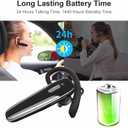 Single Ear Bluetooth Headset V5.3 Single-Ear Earpiece with Wireless Microphone 48H Battery, Bluetooth Earpiece - Handsfree for Driving/Truck Drivers, Compatible with iPhone, Android, Samsung