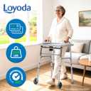Loyoda Folding Walker with Tray with 5" Wheels, Lightweight Design, Silver